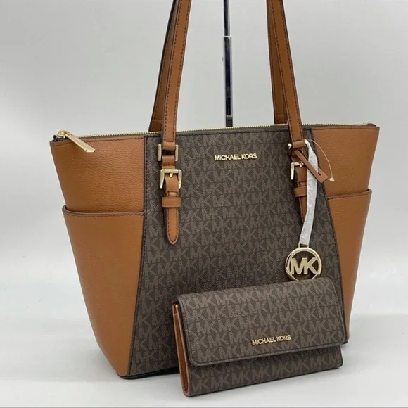 Michael Kors Large Charlotte Tote Bag & Trifold Wallet | BUNDLE DEAL - Picture 2 of 11